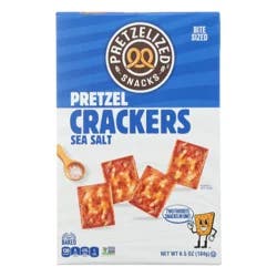 Pretzelized Snacks Oven Baked Pretzel Sea Salt Crackers Bite Sized 6.5 oz