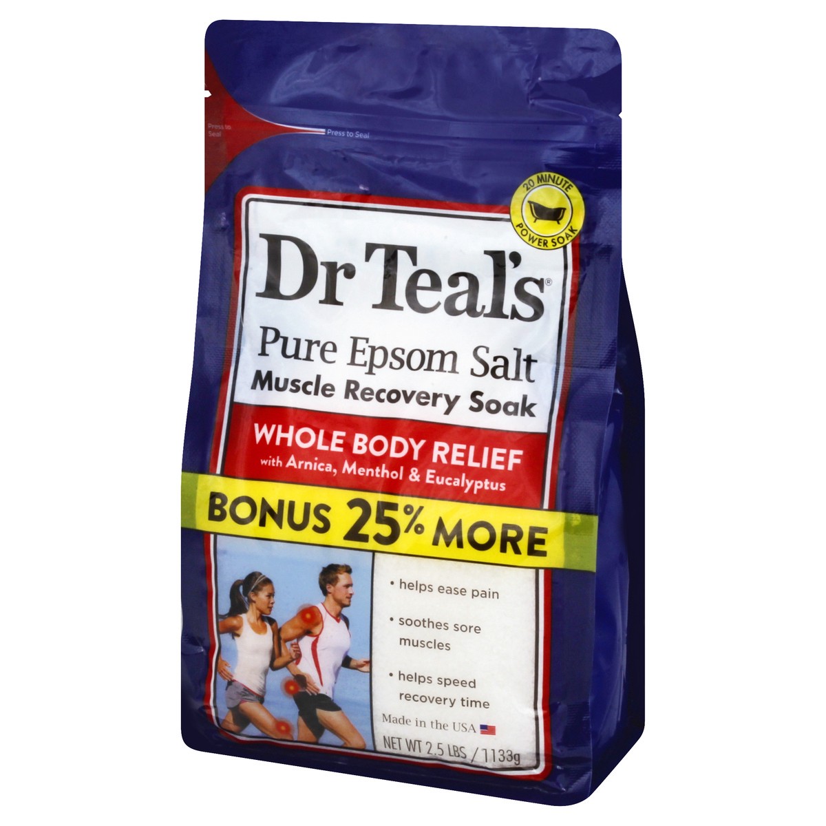 slide 5 of 9, Dr. Teal's Muscle Recovery Soak Pure Epsom Salt, 2 lb