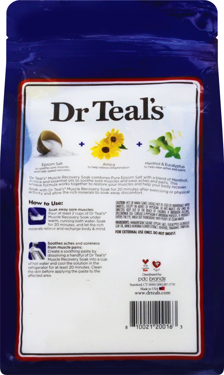 slide 8 of 9, Dr. Teal's Muscle Recovery Soak Pure Epsom Salt, 2 lb