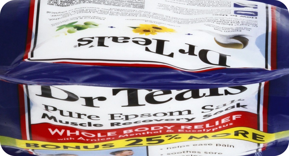 slide 3 of 9, Dr. Teal's Muscle Recovery Soak Pure Epsom Salt, 2 lb