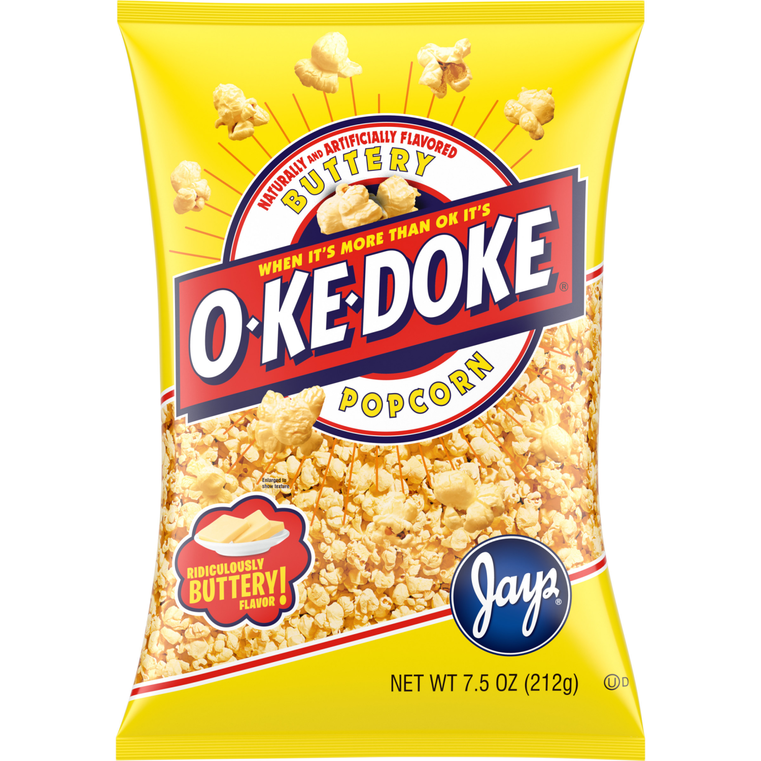 slide 1 of 5, O-Ke-Doke Buttery Popcorn, 7.500 oz