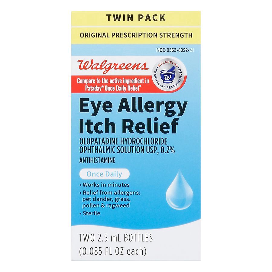 slide 4 of 5, Walgreens Eye Allergy Itch Relief Drops Twin Pack, 2 ct; 0.09 oz
