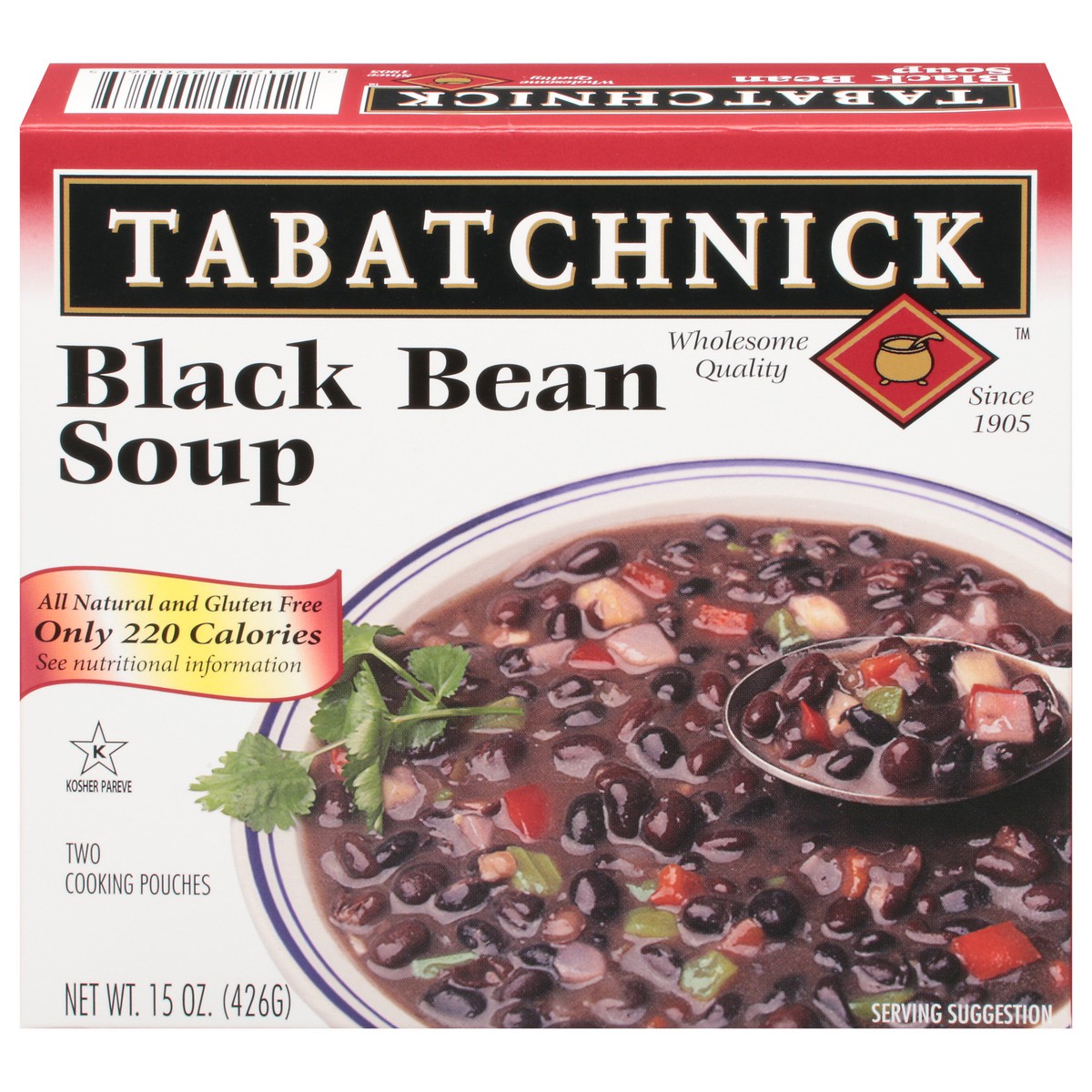 slide 1 of 1, Tabatchnick Black Bean Soup, 15 oz