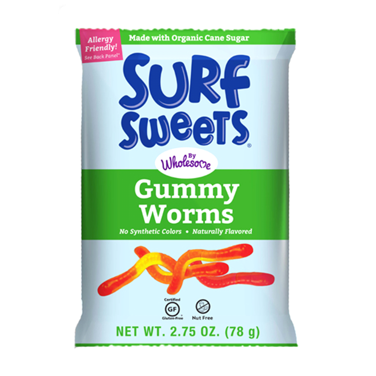 slide 1 of 2, Surf Sweets Organic Gummy Worms, 2.75 oz