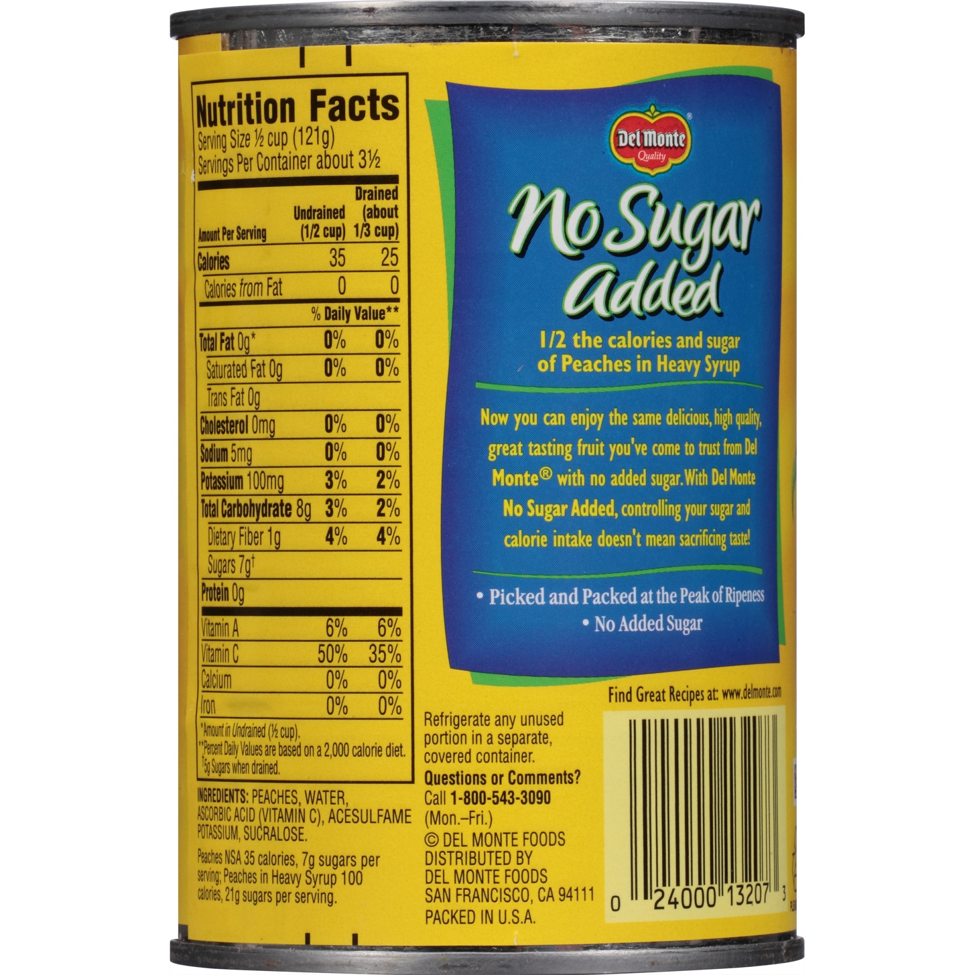 slide 4 of 6, Del Monte No Sugar Added Sliced Yellow Cling Peaches, 14.5 oz