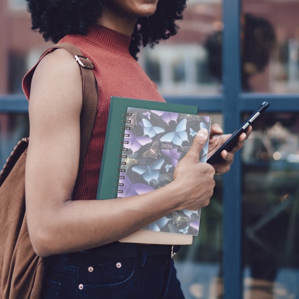 slide 2 of 10, AT-A-GLANCE Cambridge® Mariah 2026 Weekly Monthly Planner, Small, 5 1/2"" x 8 1/2"", 1 ct