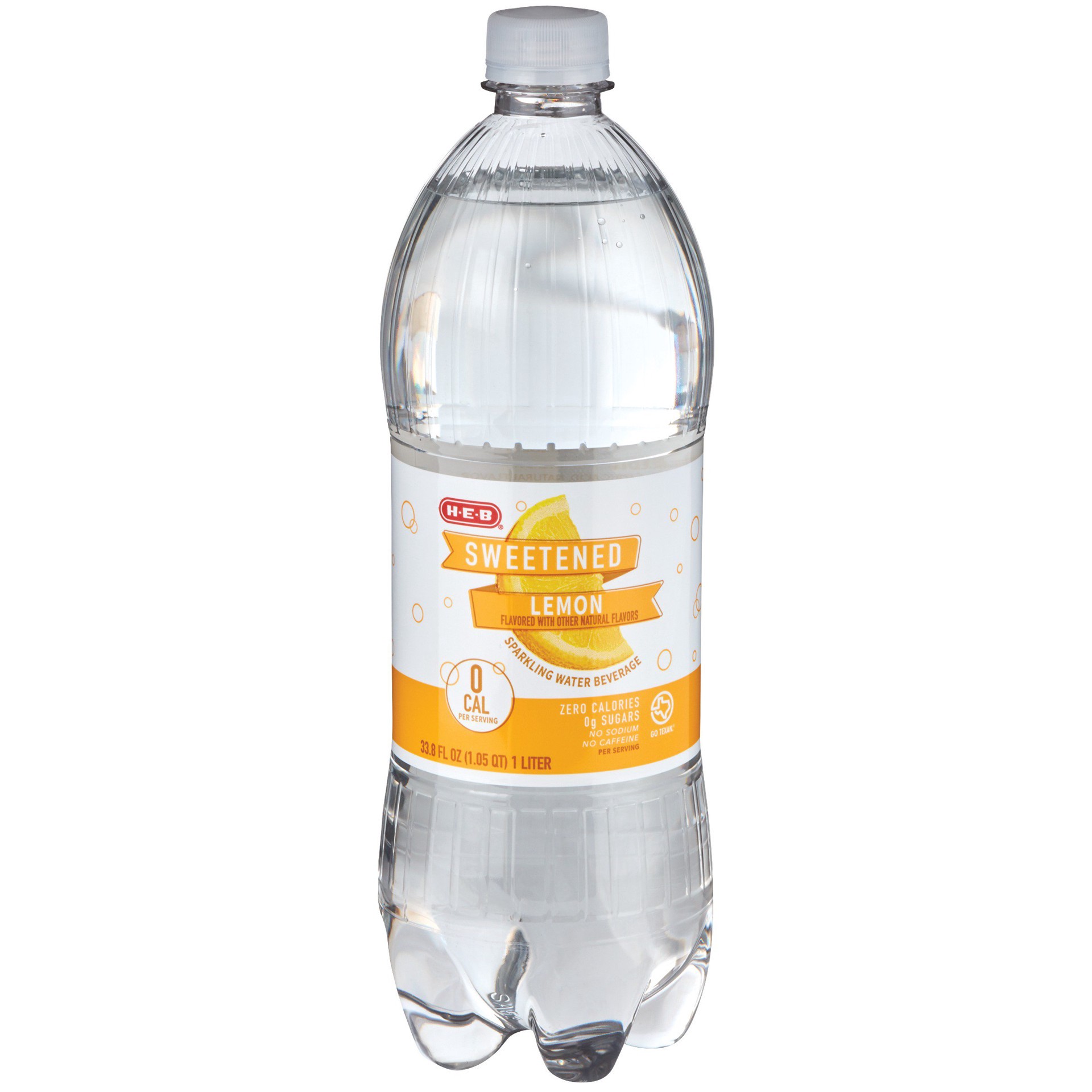 slide 1 of 1, H-E-B Sweetened Lemon Sparkling Water Beverage, 1 liter