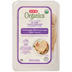H-E-B Organics Cracked Peppercorn Turkey Breast Lunch Meat