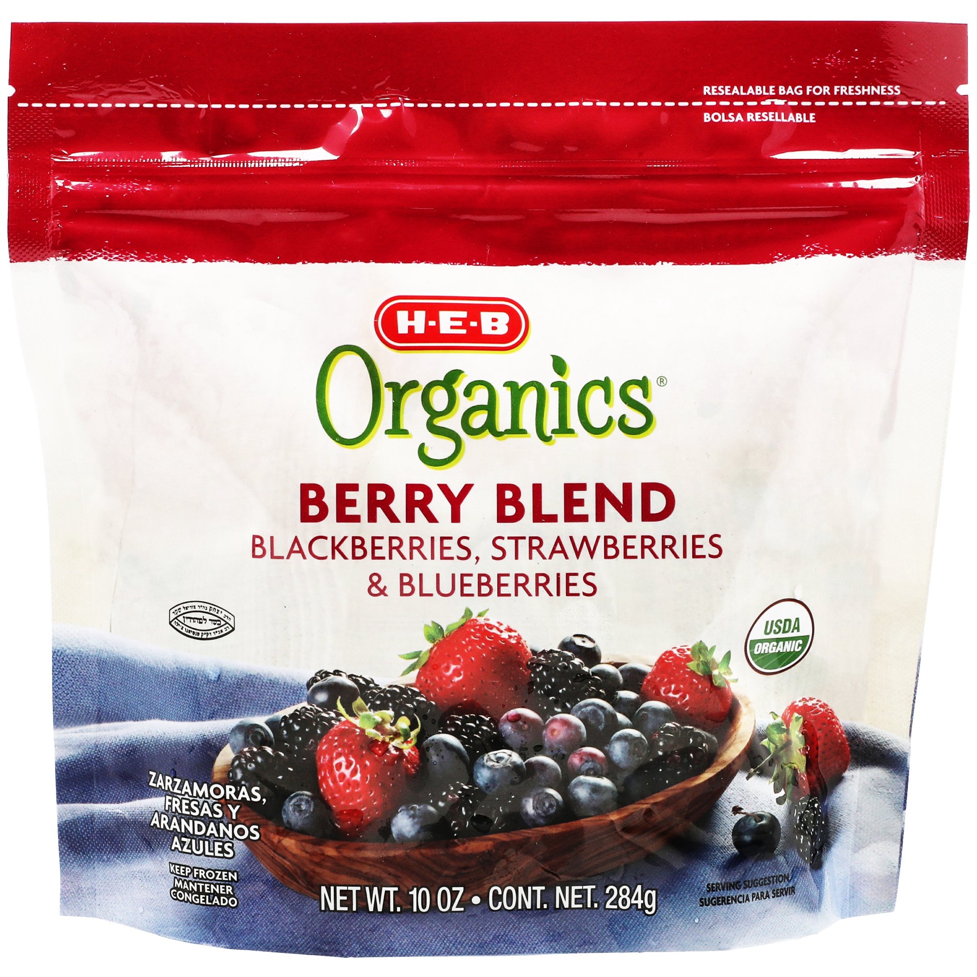 slide 1 of 1, H-E-B Organics Frozen Berries Blend, 10 oz