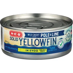 H-E-B Pole & Line Solid Yellowfin Tuna in Extra Virgin Olive Oil