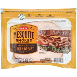H-E-B Thick-Sliced Mesquite-Smoked Turkey Breast Lunch Meat