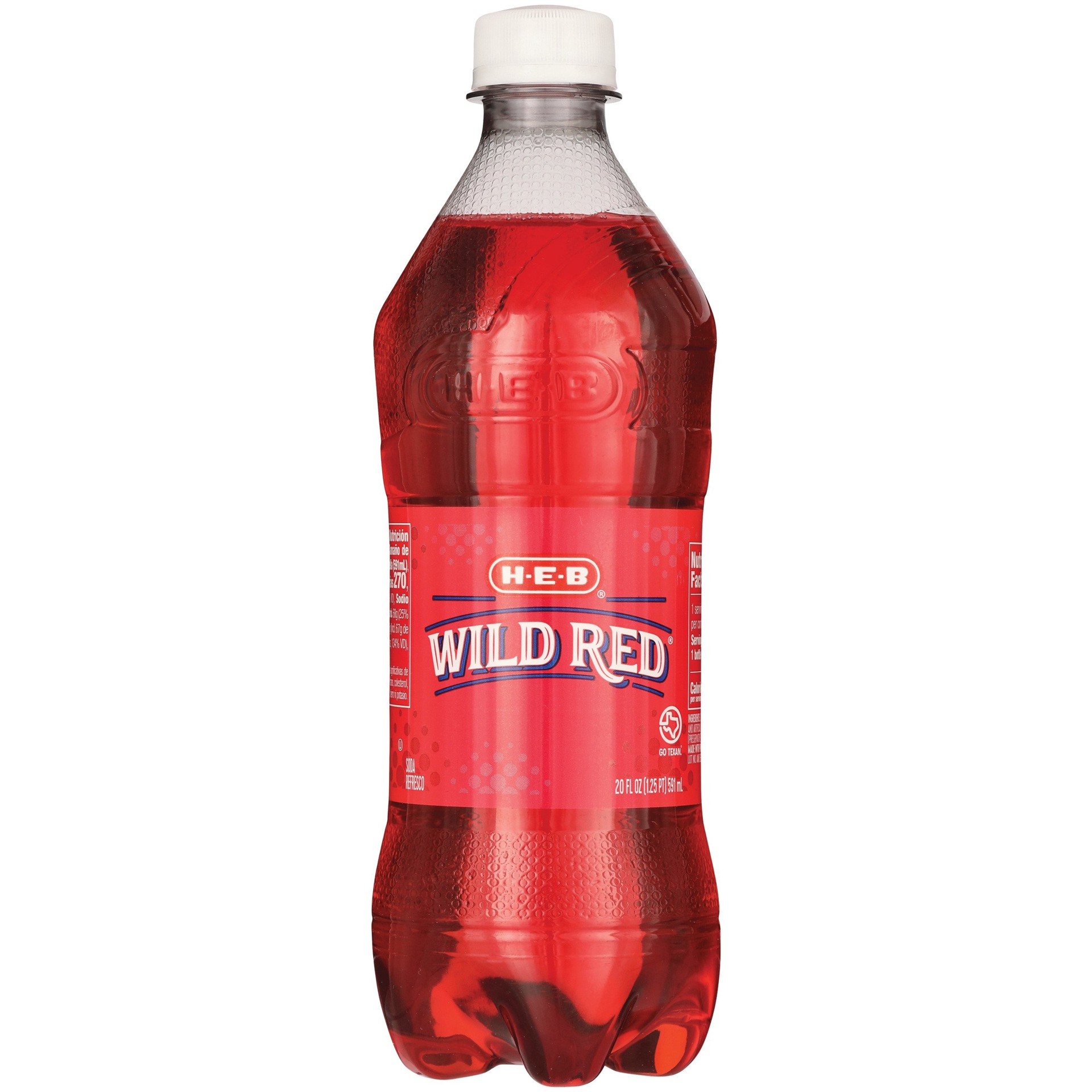 slide 1 of 1, H-E-B Wild Red Soda, 20 oz