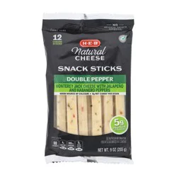 H-E-B Double Pepper Monterey Jack Cheese Sticks, 12 ct