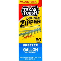 H-E-B Texas Tough Double Zipper Gallon Freezer Bags - Value Pack