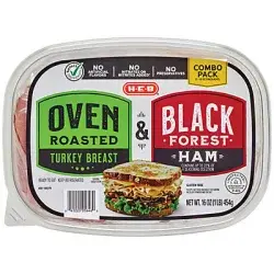H-E-B Combo Pack Oven Roasted Turkey & Black Forest Ham