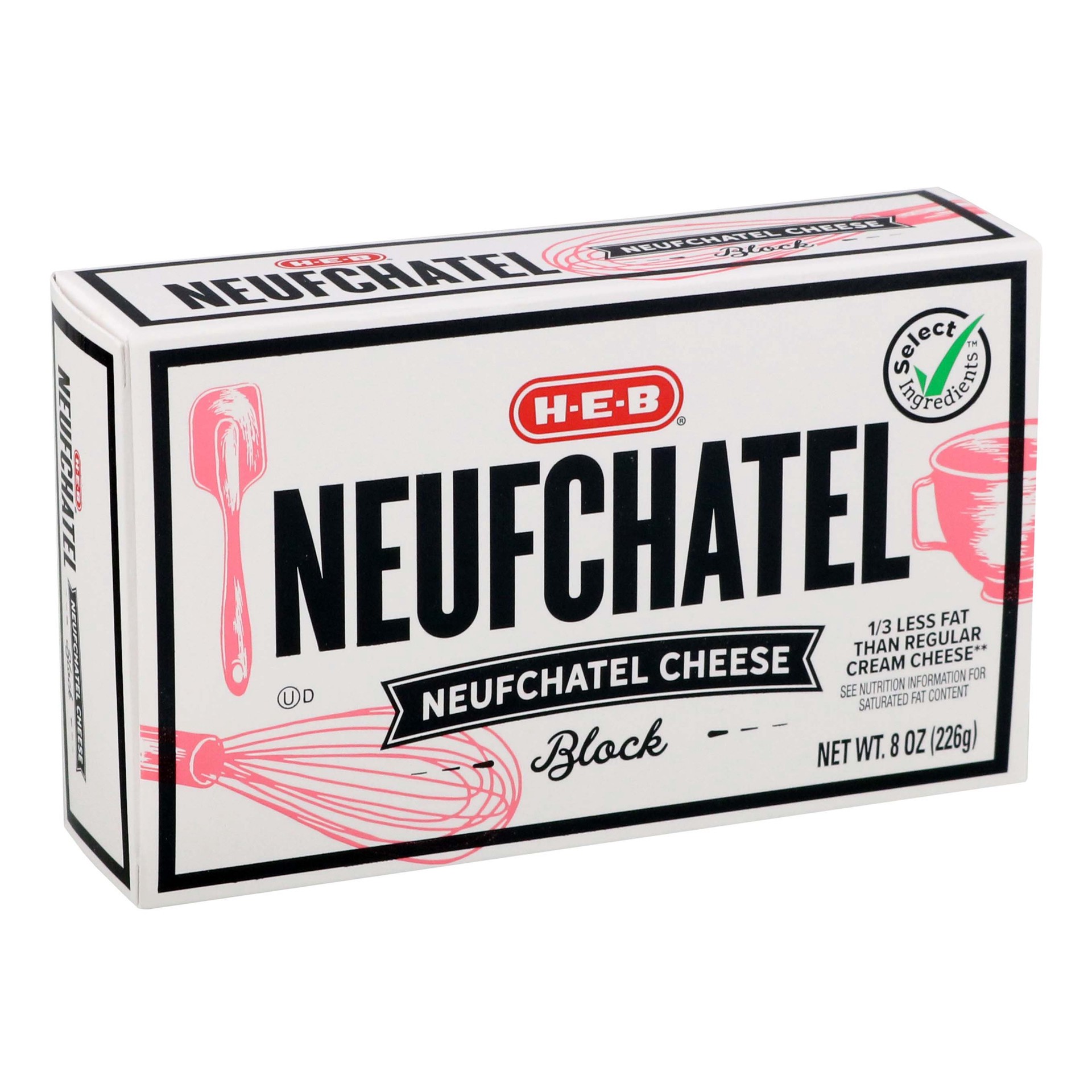 slide 1 of 1, H-E-B Neufchatel Cheese, 8 oz