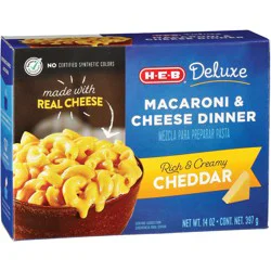 H-E-B Deluxe Cheddar Macaroni & Cheese Dinner