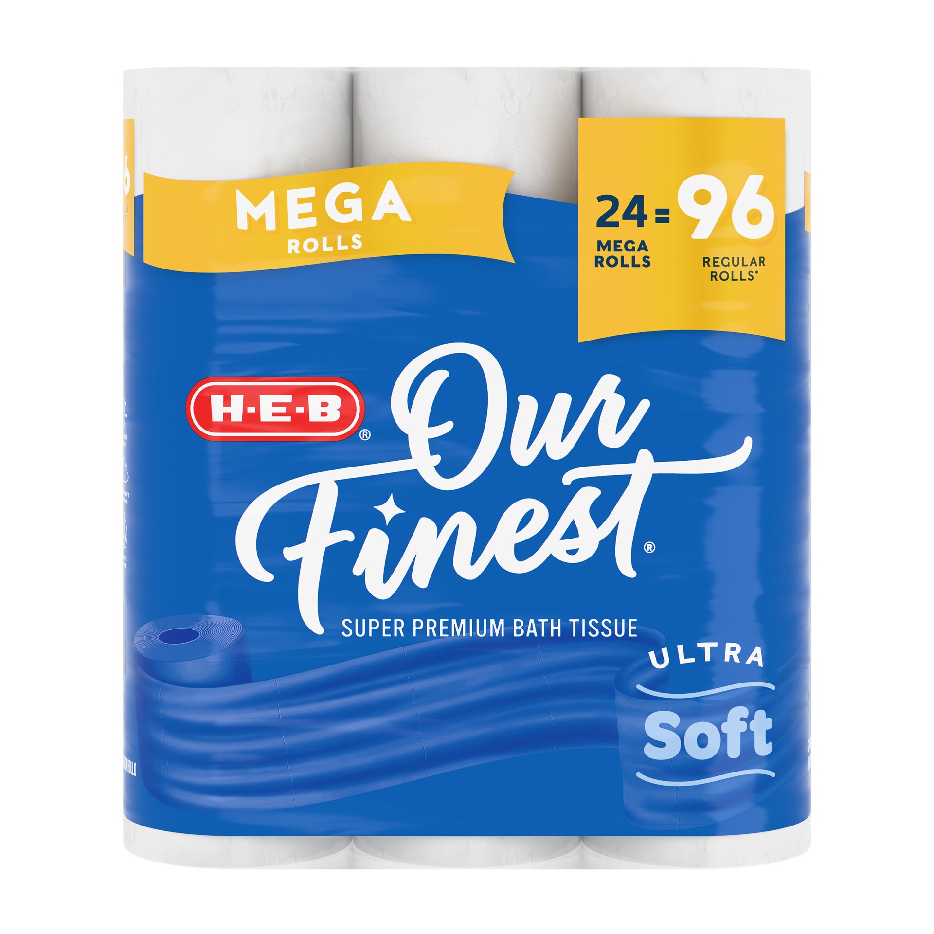 slide 1 of 1, H-E-B Our Finest Ultra Soft Toilet Paper, 24 ct