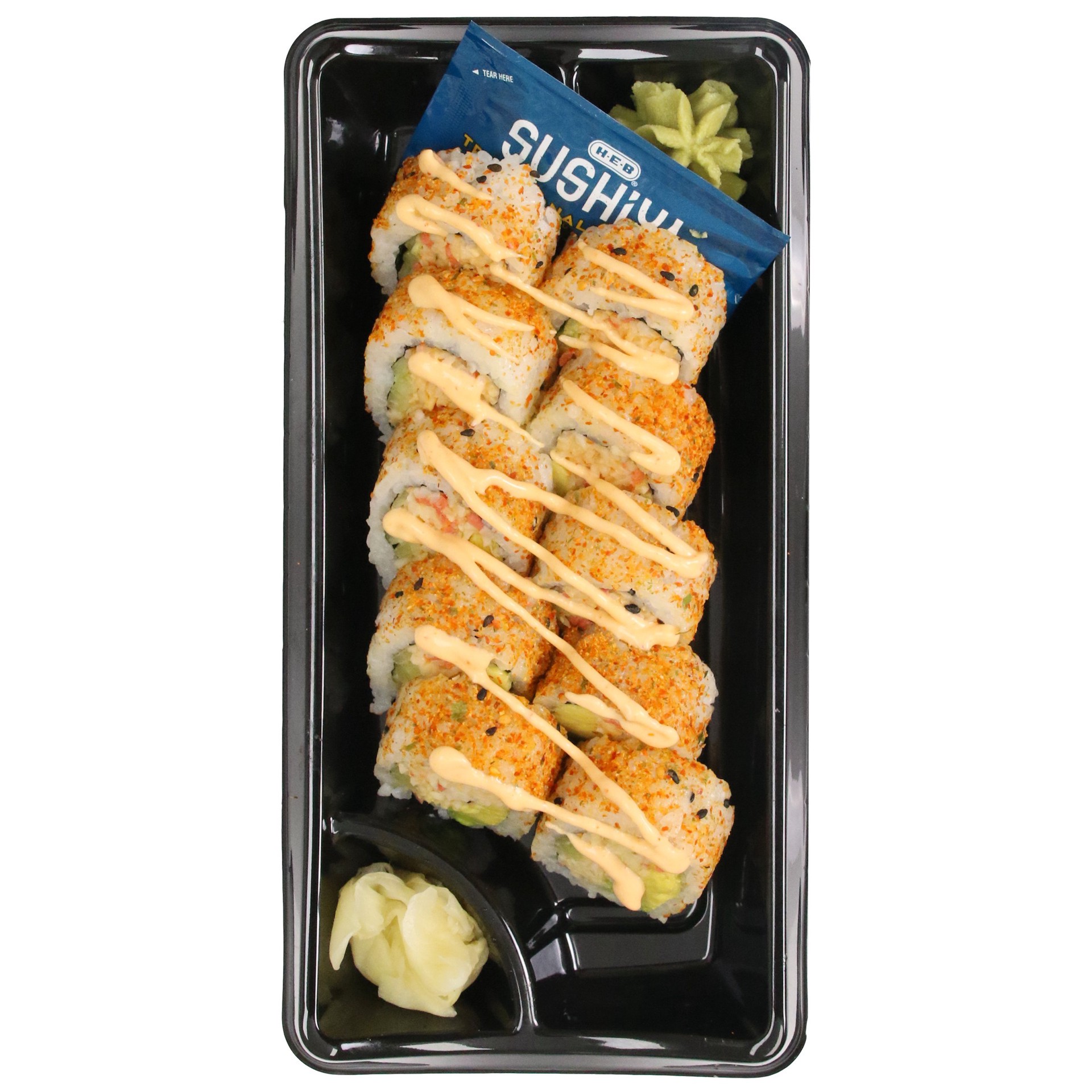 slide 1 of 1, H-E-B Sushiya Spicy California Sushi Roll, 10 ct