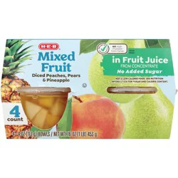 H-E-B Mixed Fruit in Fruit Juice Snack Bowls