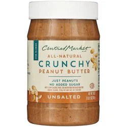 Central Market All-Natural Crunchy Peanut Butter – Unsalted