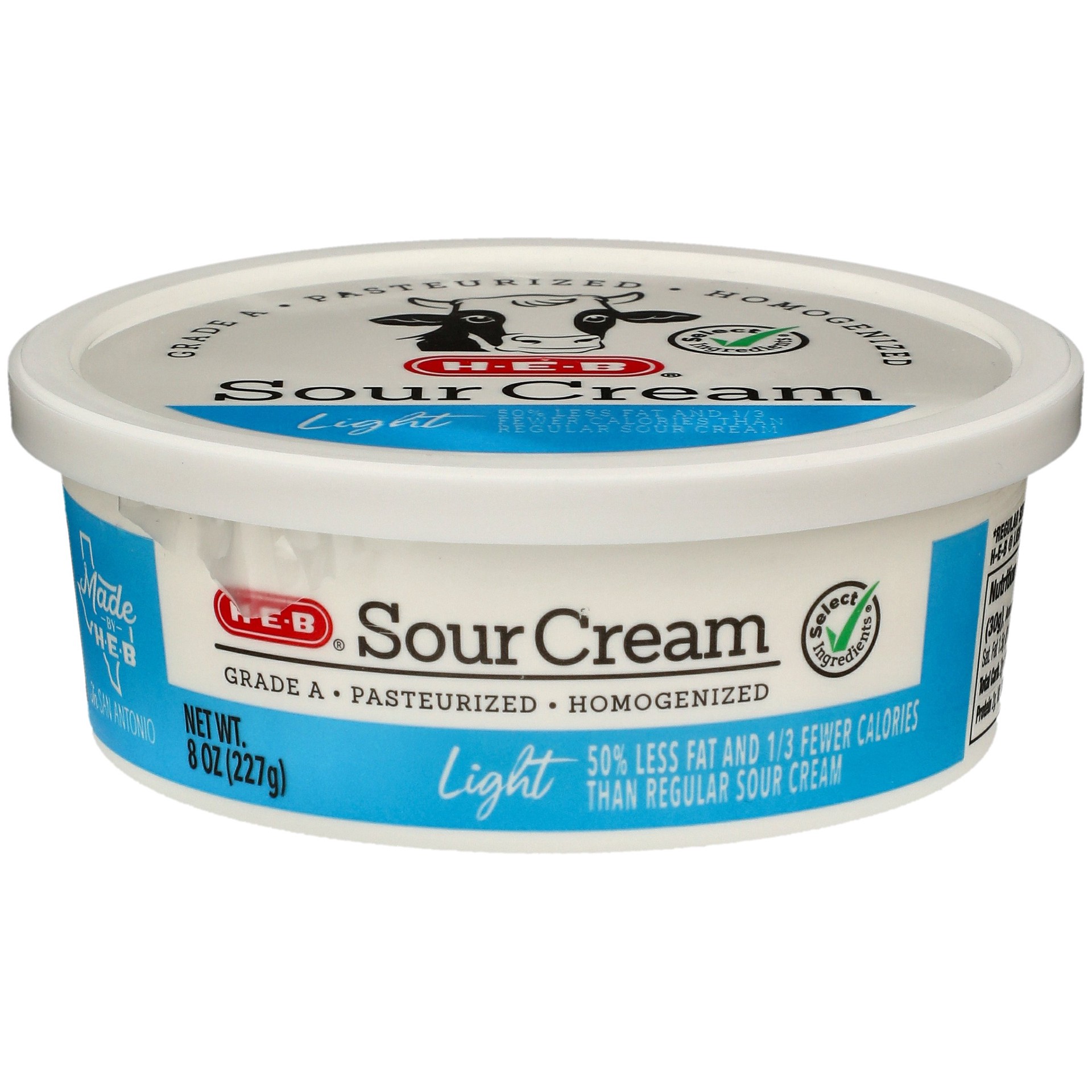 slide 1 of 1, H-E-B Light Sour Cream, 8 oz