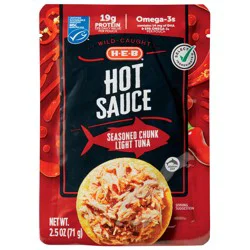 H-E-B Wild Caught Seasoned Chunk Light Tuna Pouch - Hot Sauce