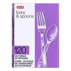 H-E-B Plastic Forks & Spoons Combo Pack - Clear