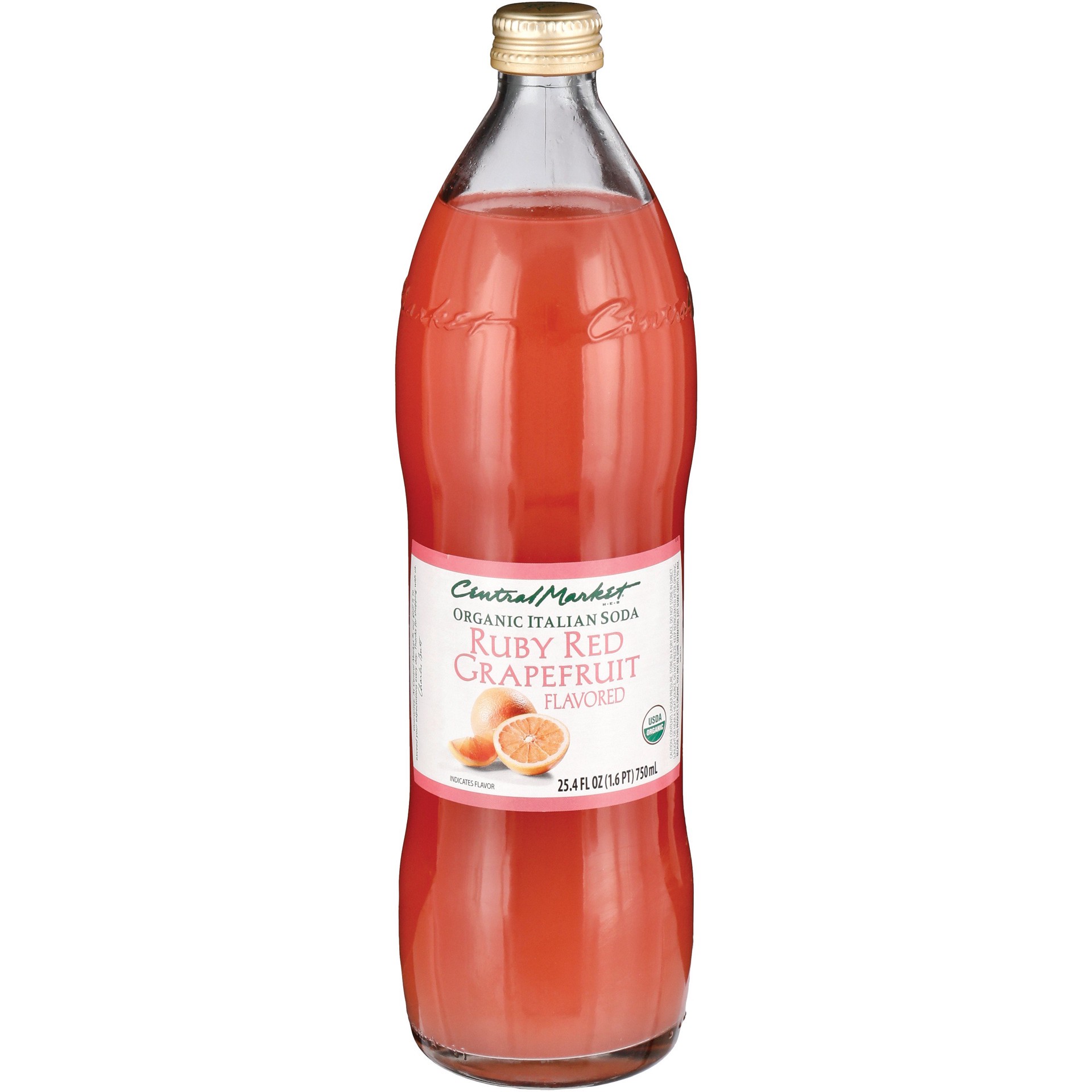 slide 1 of 1, Central Market Ruby Red Grapefruit Organic Italian Soda, 25.4 oz