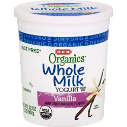 H-E-B Organics Whole Milk Yogurt - Vanilla