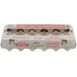 H-E-B Organics Grade A Cage Free Jumbo Brown Eggs