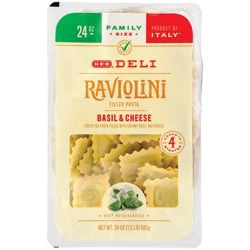 H-E-B Deli Filled Raviolini Pasta – Basil & Cheese - Family Size