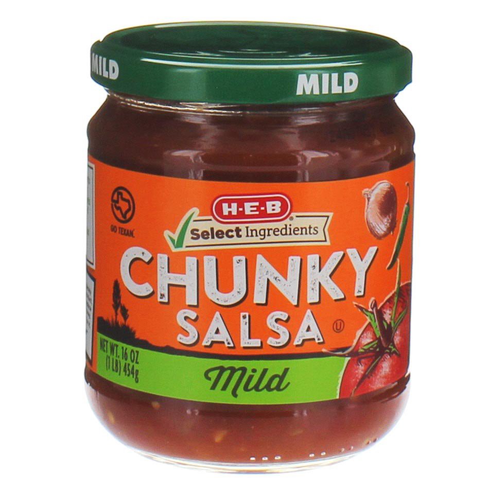 slide 1 of 1, H-E-B Mild Chunky Salsa, 16 oz