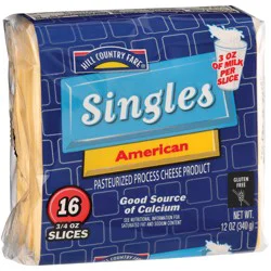 Hill Country Fare Singles American Cheese Slices, 16 ct