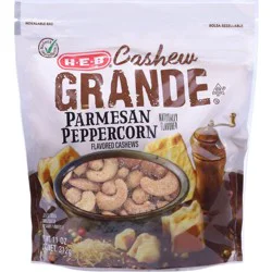 H-E-B Cashew Grande Roasted Whole Cashews - Parmesan Peppercorn