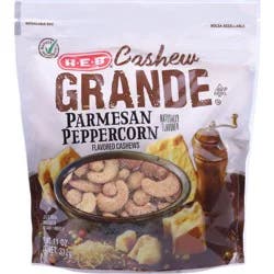 H-E-B Cashew Grande Roasted Whole Cashews - Parmesan Peppercorn