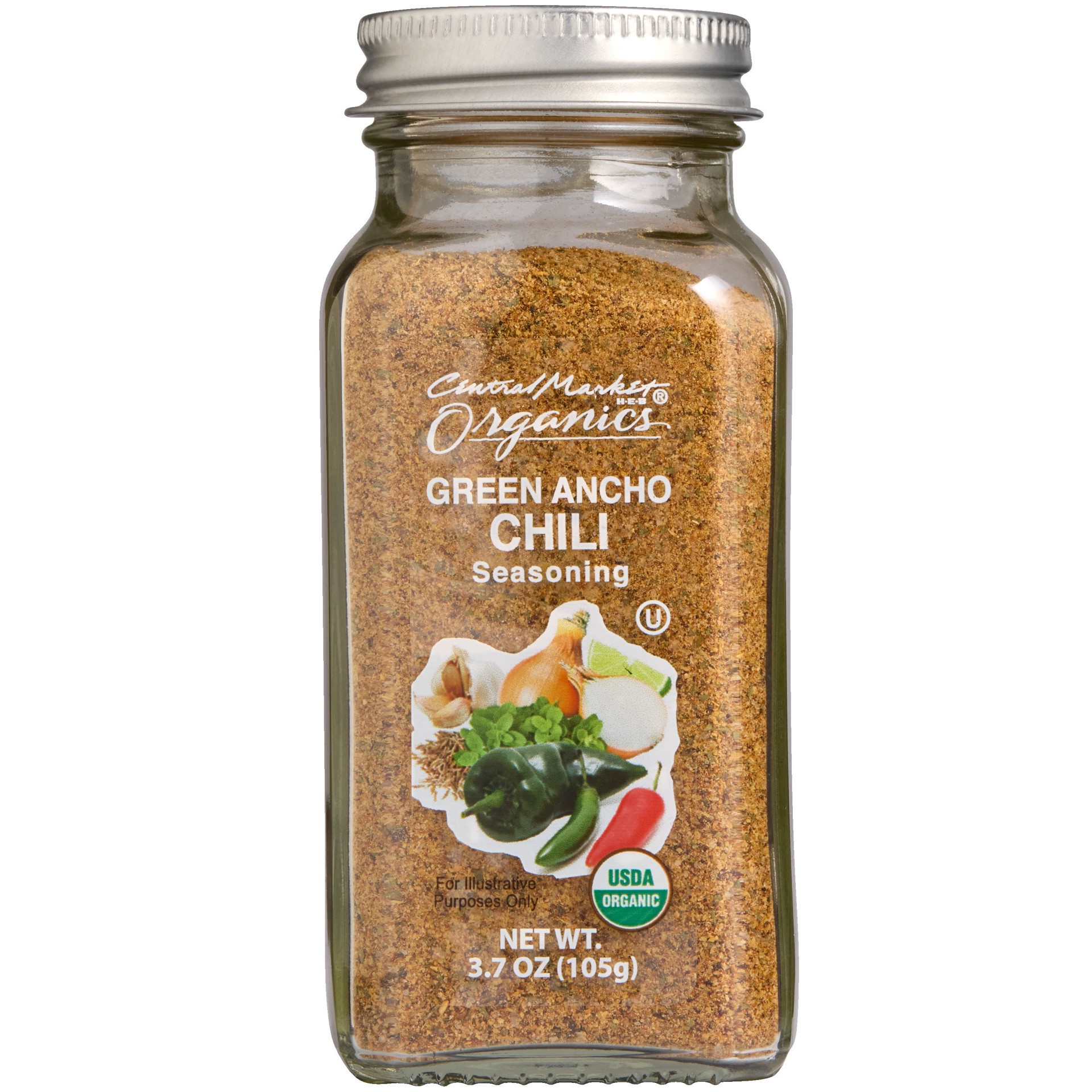 slide 1 of 1, Central Market Organics Green Ancho Chili Seasoning, 3.7 oz