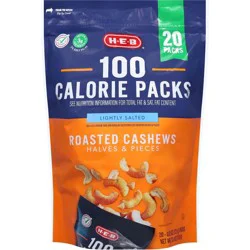 H-E-B Lightly Salted Roasted Cashews 100 Calorie Snack Packs