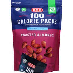 H-E-B Lightly Salted Roasted Almonds 100 Calorie Snack Packs