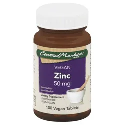 Central Market Zinc 50 mg Vegan Tablets