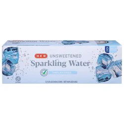 H-E-B Unsweetened Unflavored Sparkling Water 12 pk Cans
