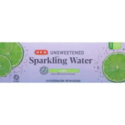 H-E-B Unsweetened Lime Sparkling Water 12 pk Cans