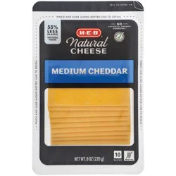 H-E-B Medium Cheddar Sliced Cheese