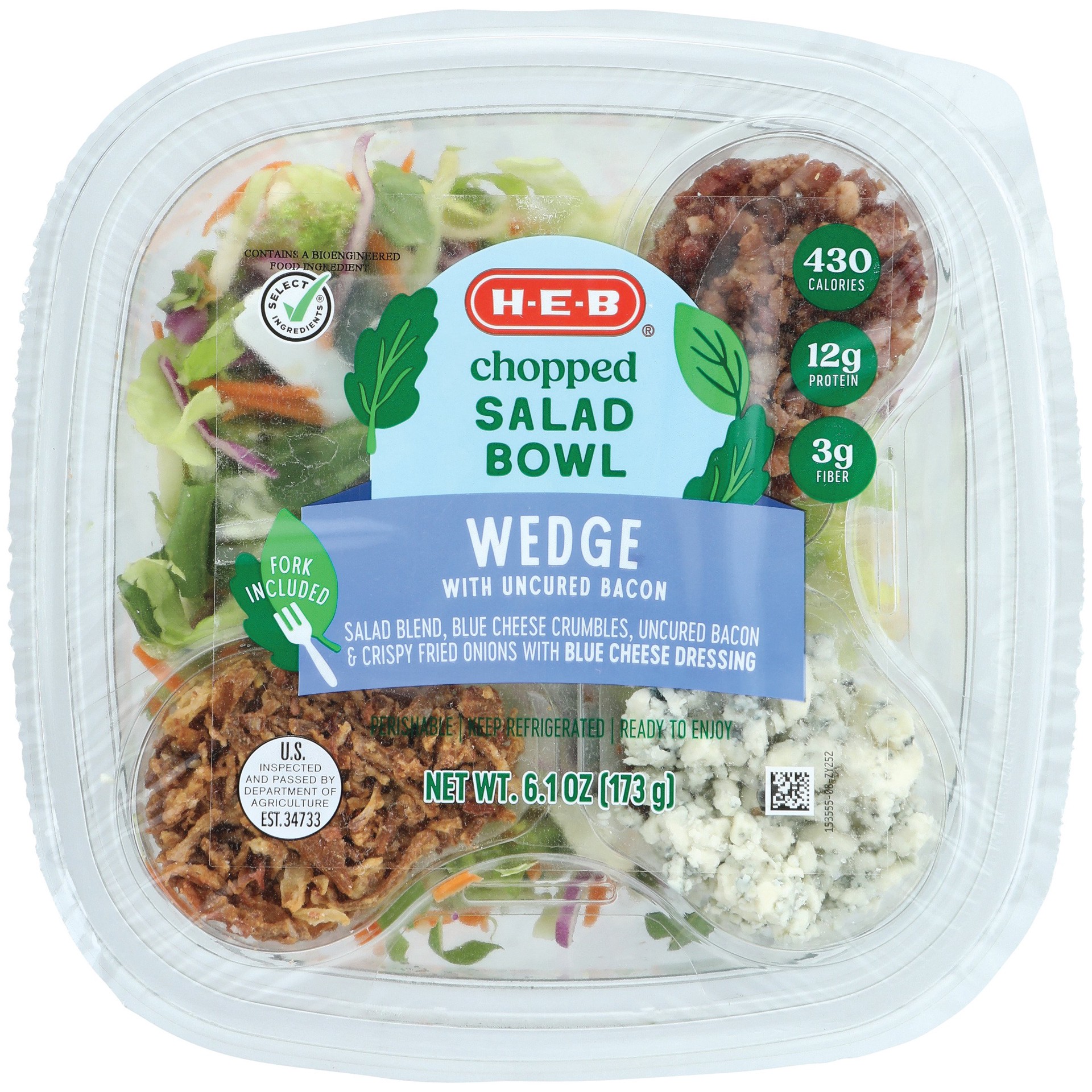 slide 1 of 1, H-E-B Chopped Salad Bowl - Wedge Style, 1 ct