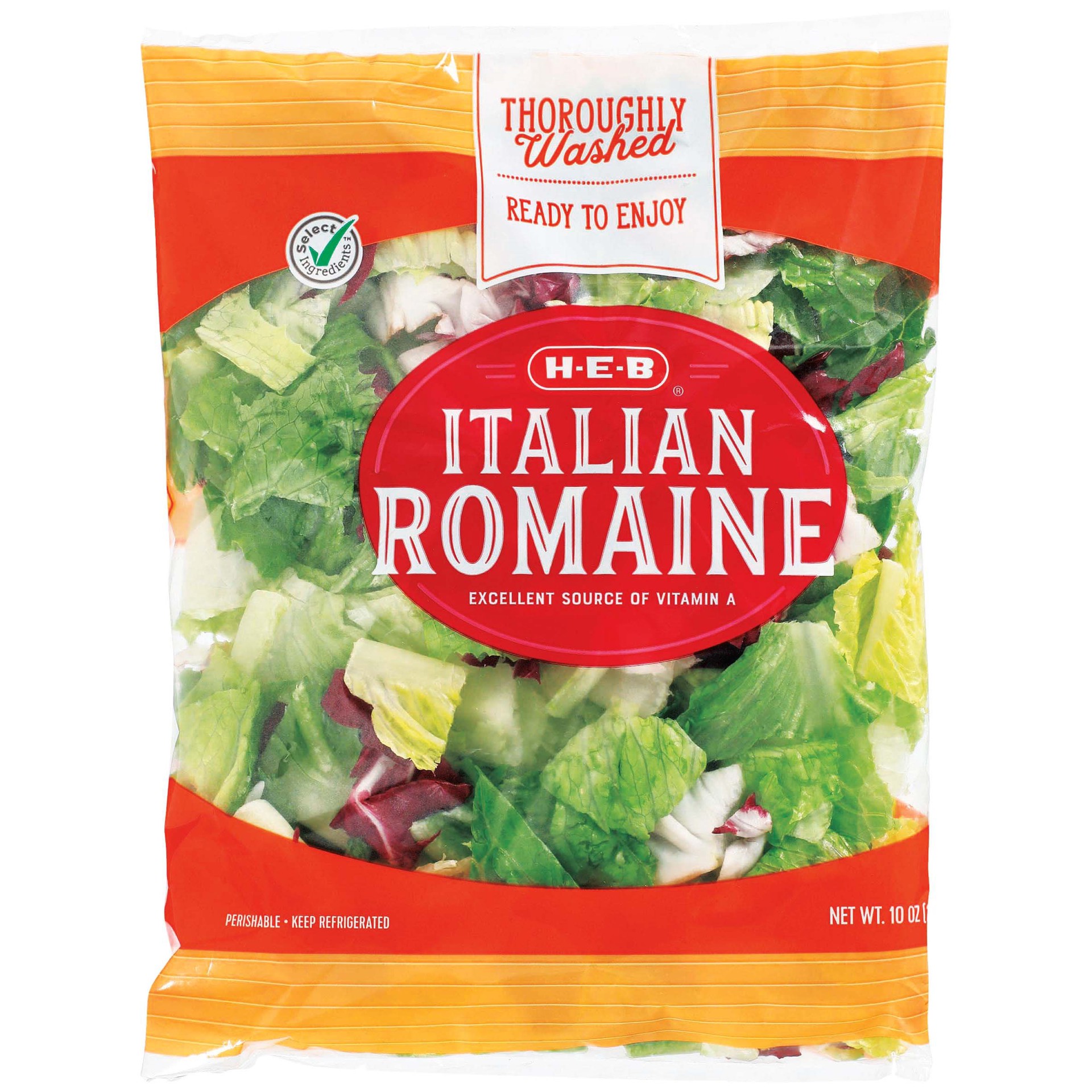 slide 1 of 1, H-E-B Fresh Italian Romaine Lettuce, 10 oz