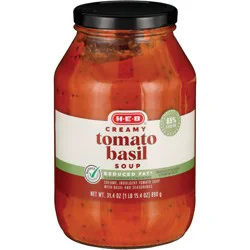 H-E-B Reduced Fat Creamy Tomato Basil Soup