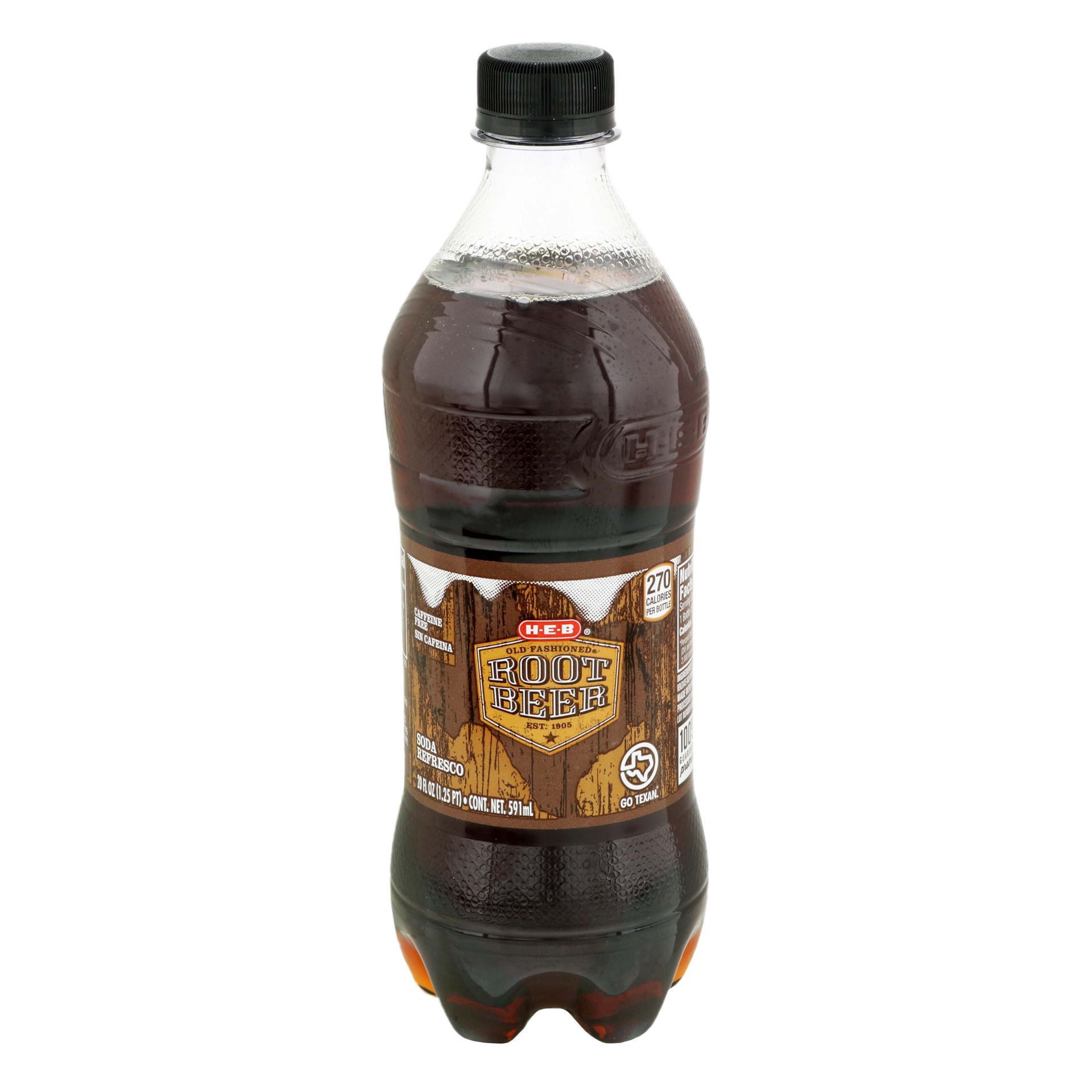 slide 1 of 1, H-E-B Old Fashioned Root Beer, 20 oz