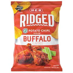 H-E-B Ridged Potato Chips - Buffalo Flavored
