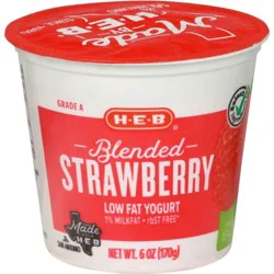 H-E-B Blended Strawberry Low-Fat Yogurt