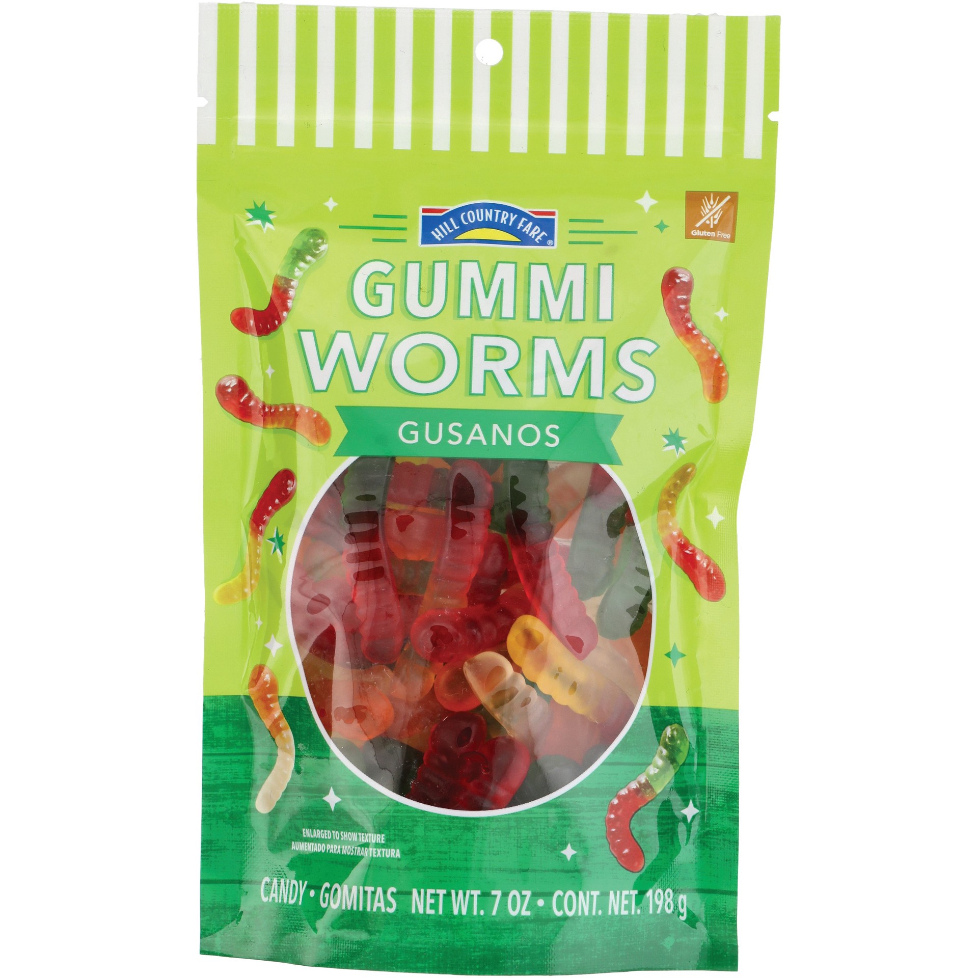 slide 1 of 1, Hill Country Fare Gummi Worms, 7 oz